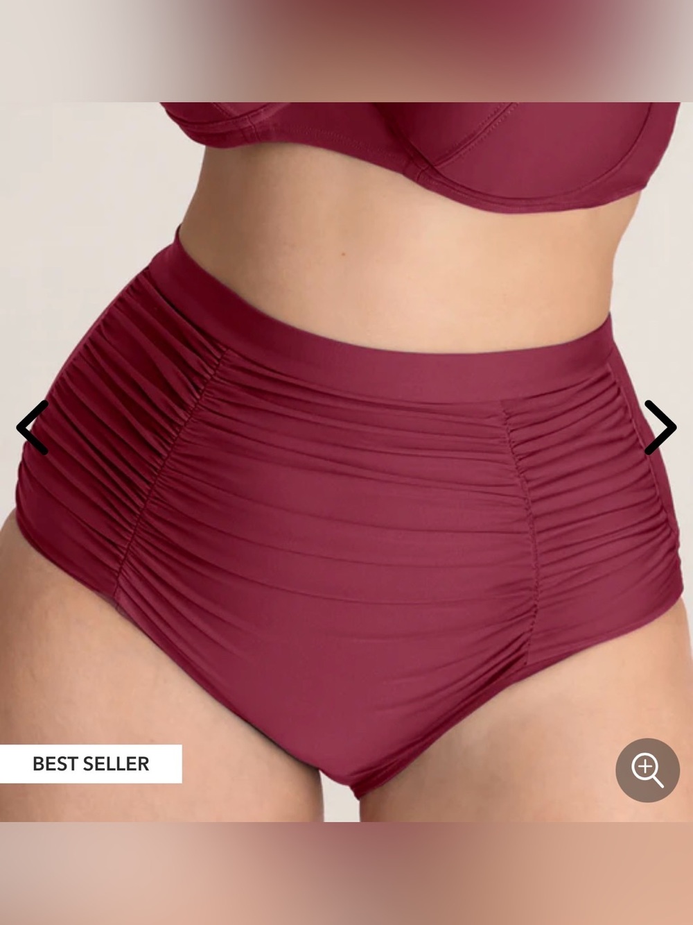 Shapermint Essentials High-Waisted Control Bikini Bottom, Burgundy, 4XL, NWT